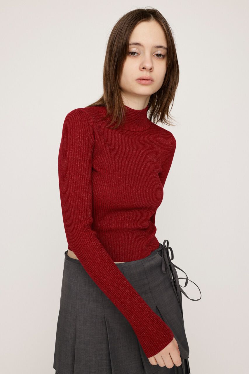 SLY「GLITTER COMPACT トップス」|ニット・セーター|RED