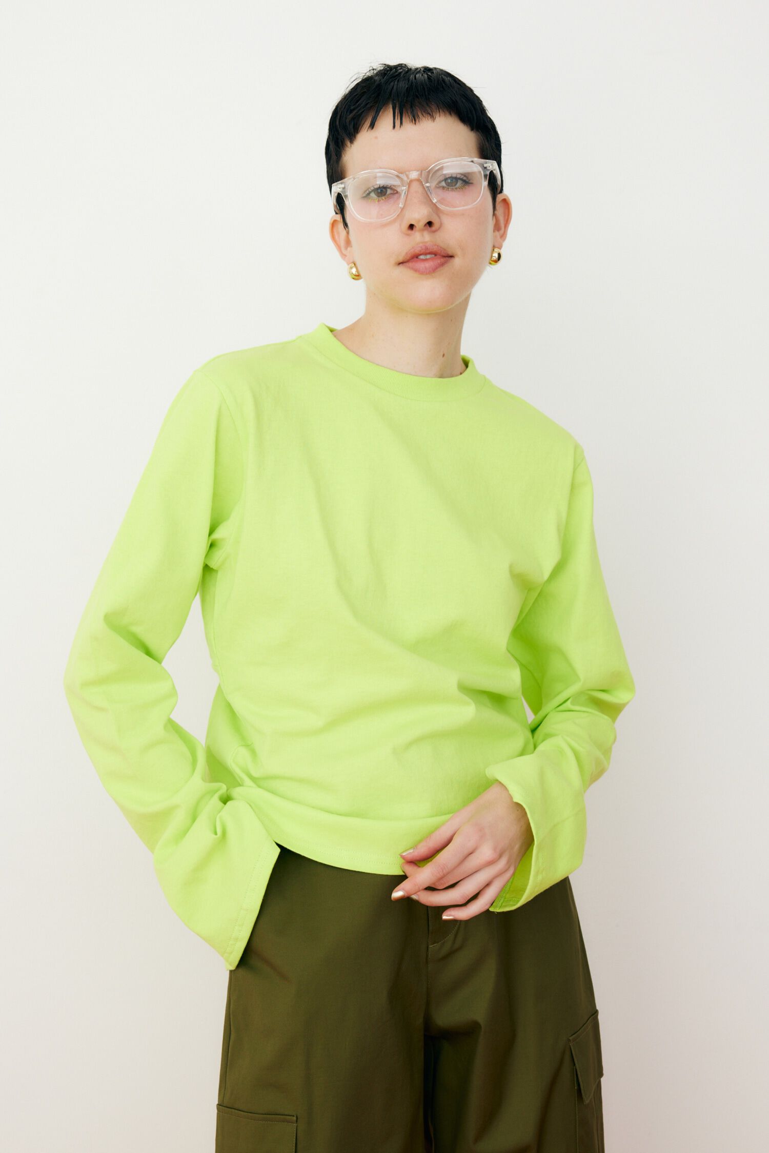 HeRIN.CYE「Back open gather tops」|Tシャツ・カットソー|LIME