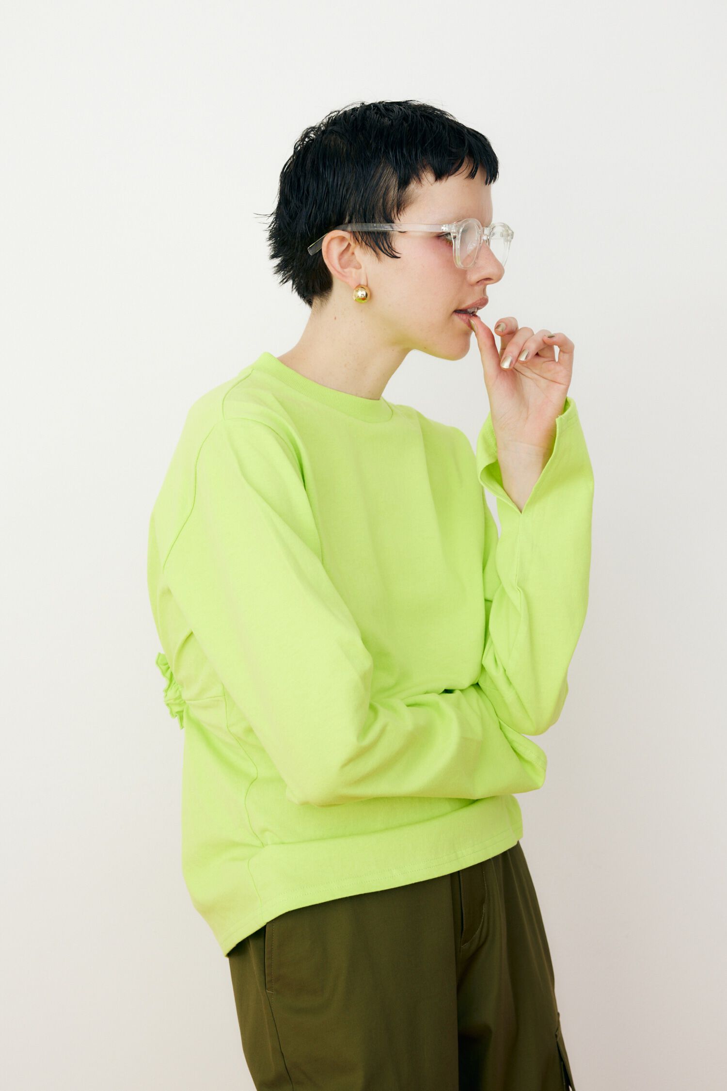 HeRIN.CYE「Back open gather tops」|Tシャツ・カットソー|