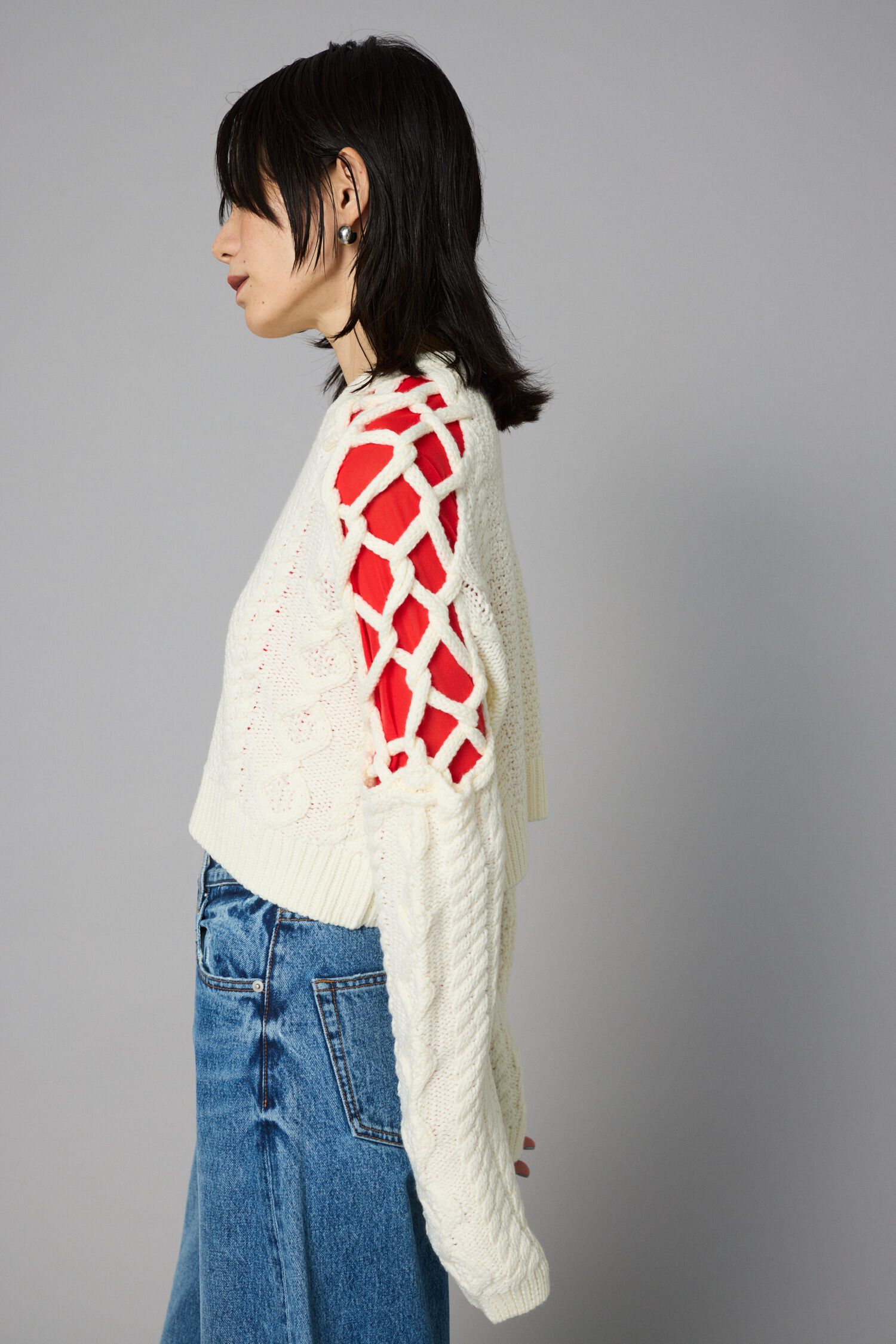 HeRIN.CYE「Net work sleeve tops」|ニット・セーター|