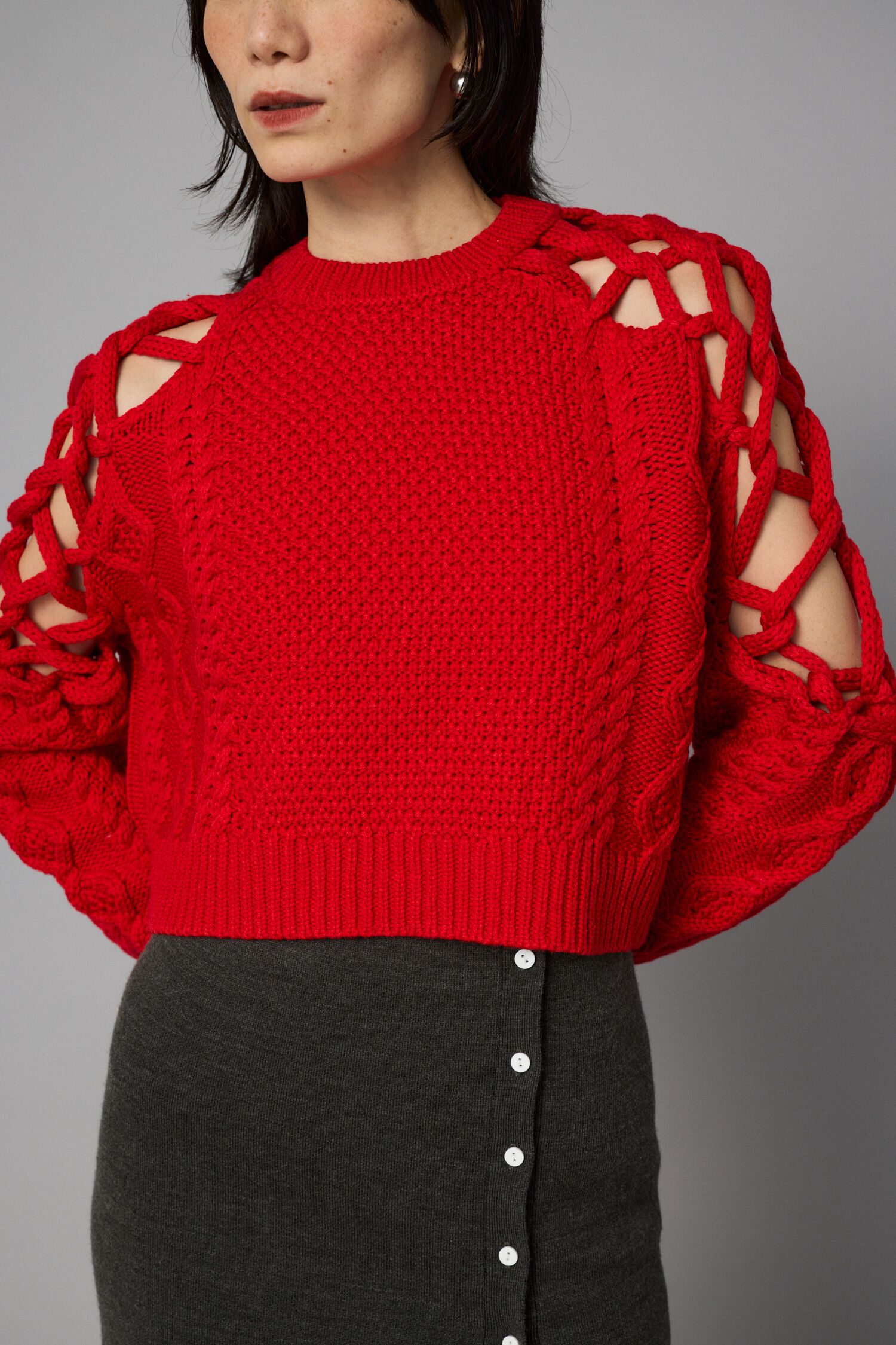 HeRIN.CYE「Net work sleeve tops」|ニット・セーター|