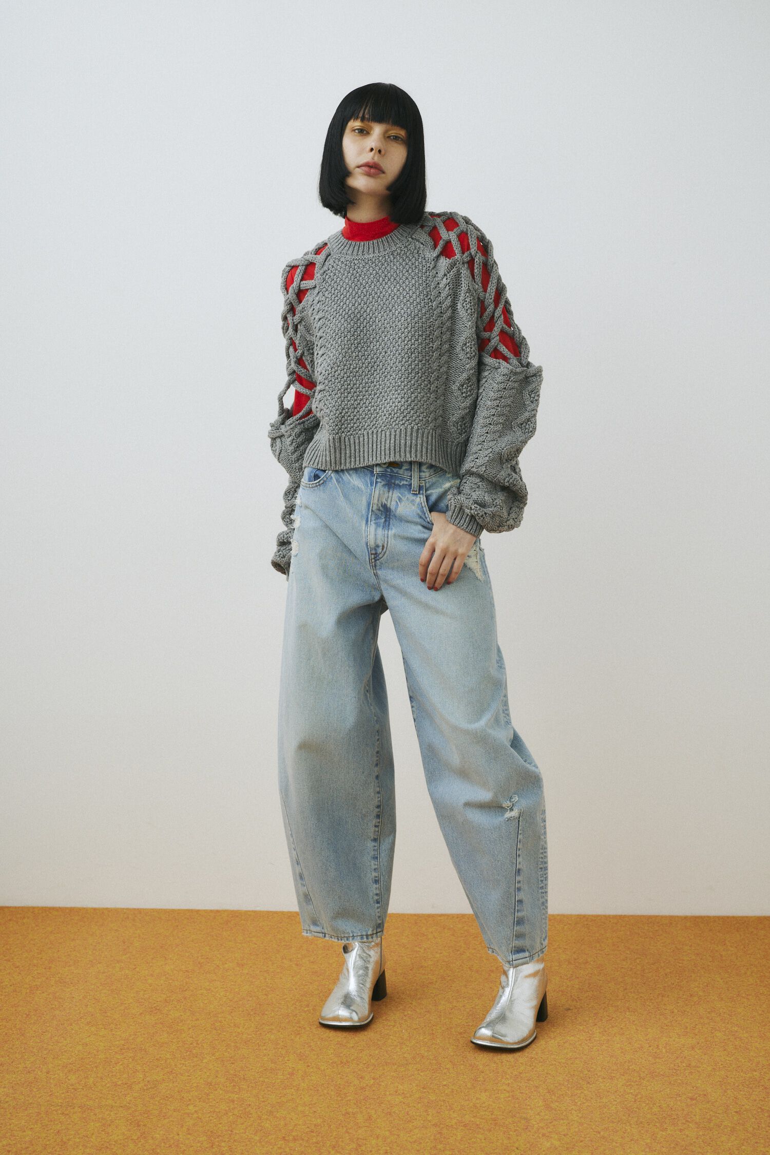 HeRIN.CYE「Net work sleeve tops」|ニット・セーター|