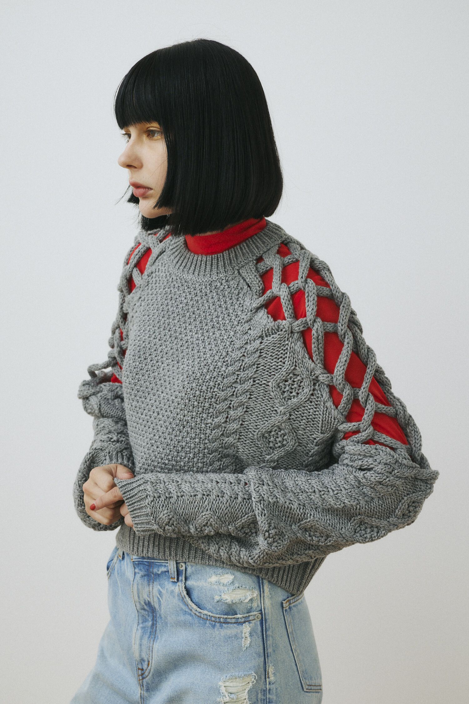 HeRIN.CYE「Net work sleeve tops」|ニット・セーター|