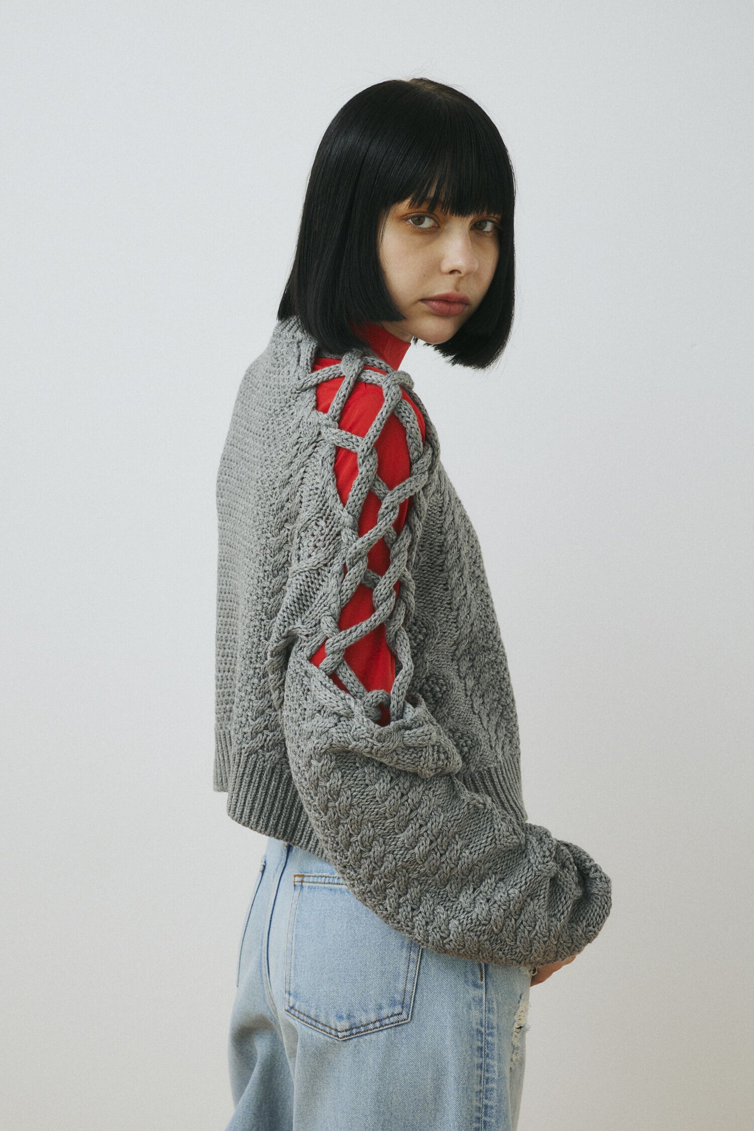 HeRIN.CYE「Net work sleeve tops」|ニット・セーター|