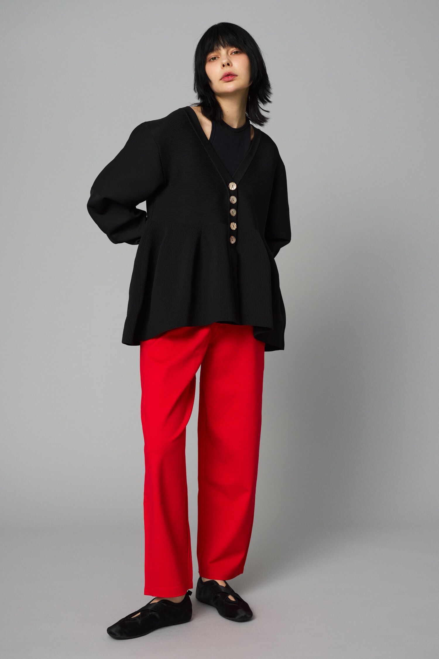 HeRIN.CYE「Jersey frill cardigan」|カーディガン|