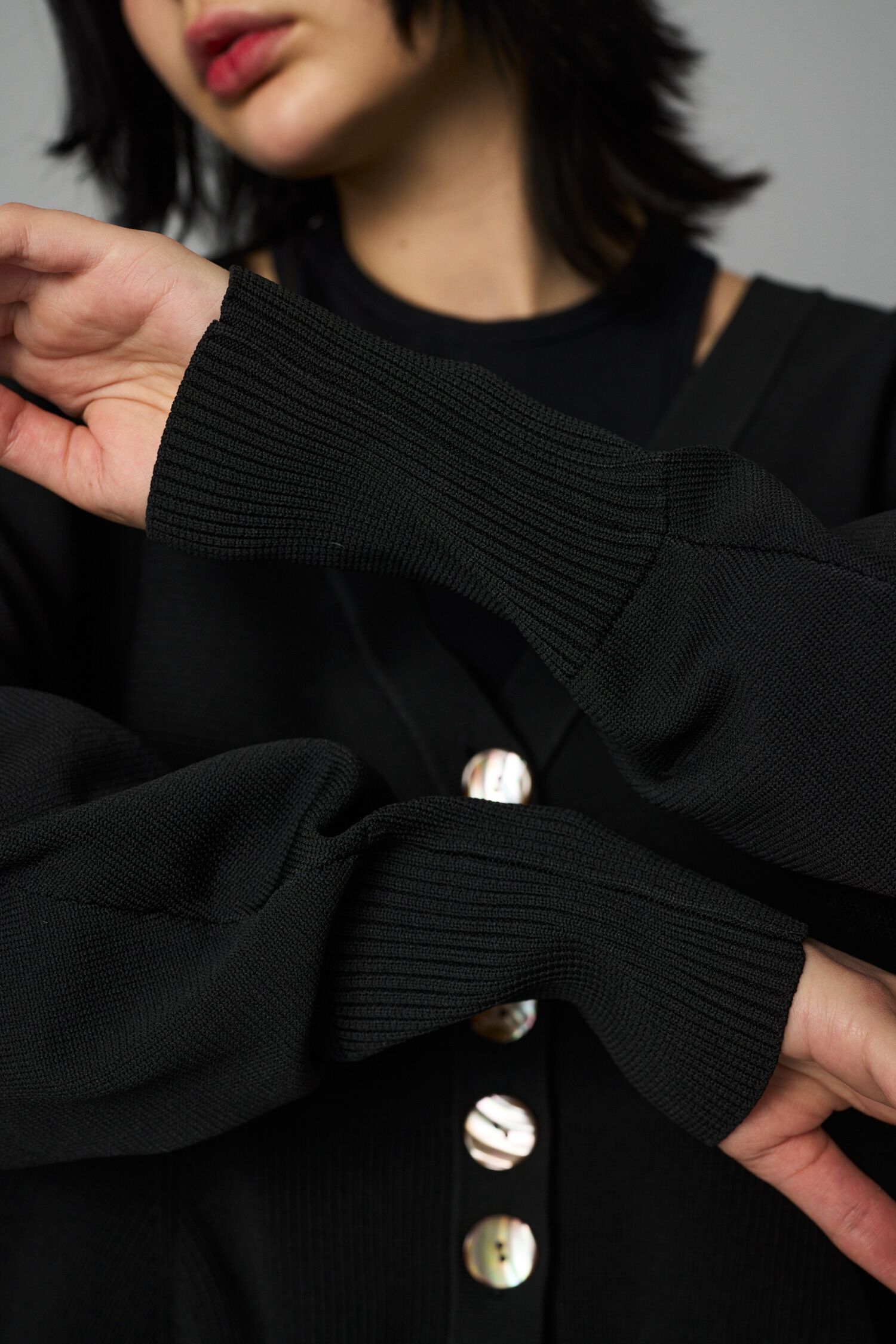 HeRIN.CYE「Jersey frill cardigan」|カーディガン|