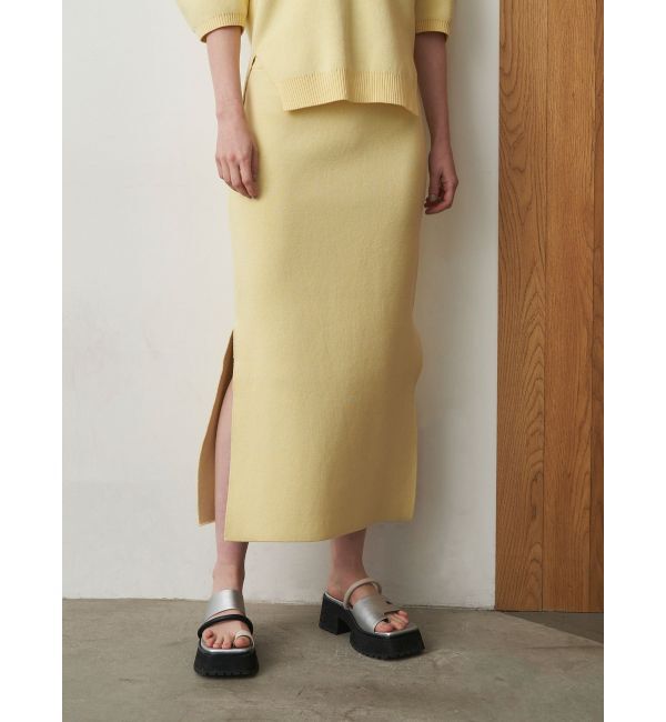 ELENDEEK「SIDE SLIT TIGHT KNIT SK」|スカート|