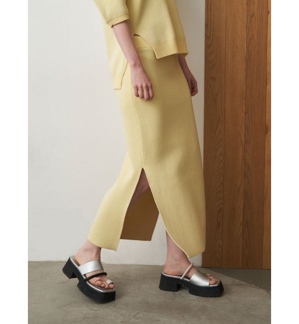 ELENDEEK「SIDE SLIT TIGHT KNIT SK」|スカート|