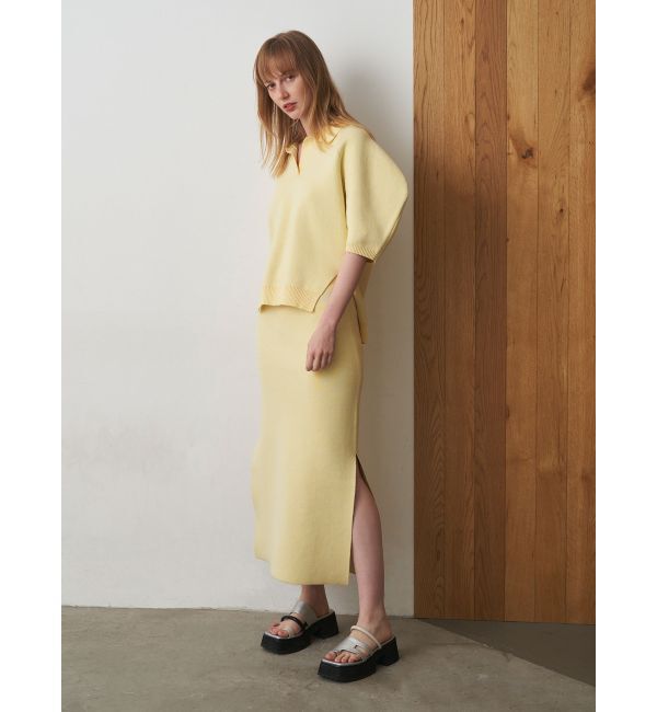 ELENDEEK「SIDE SLIT TIGHT KNIT SK」|スカート|