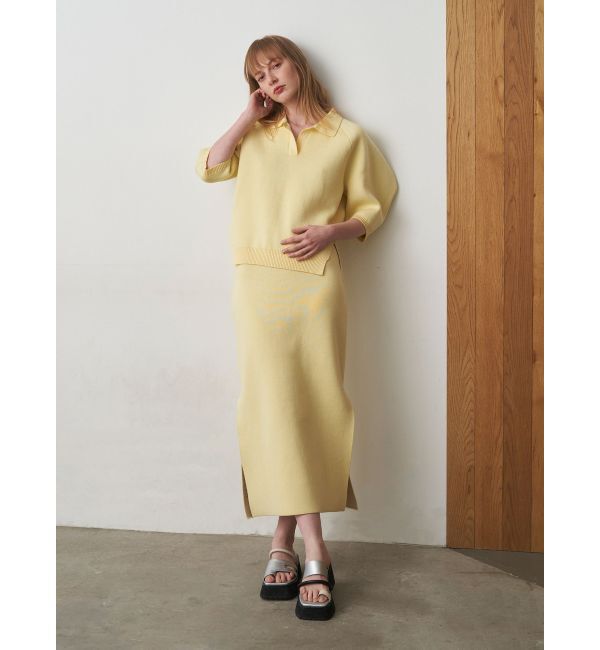 ELENDEEK「SIDE SLIT TIGHT KNIT SK」|スカート|