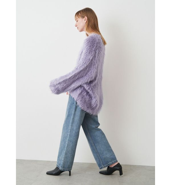 ELENDEEK「SUPER LONG SHAGGY CD」|カーディガン|ラベンダー