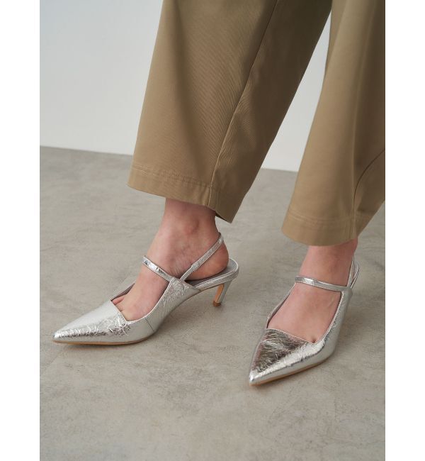 ELENDEEK「POINTED TOE MULE」|サンダル|シルバー