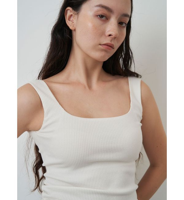 ELENDEEK「SQUARE NECK PAD TANK」|タンクトップ|オフホワイト