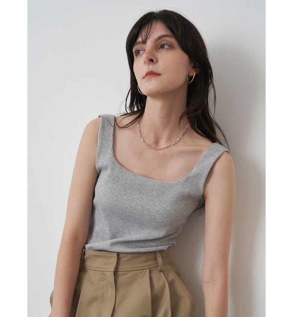 ELENDEEK「SQUARE NECK PAD TANK」|タンクトップ|グレー