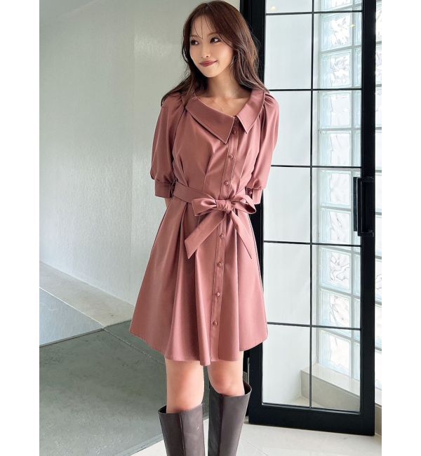 RESEXXY「アシメカラーシャツミニワンピース」|ワンピース|