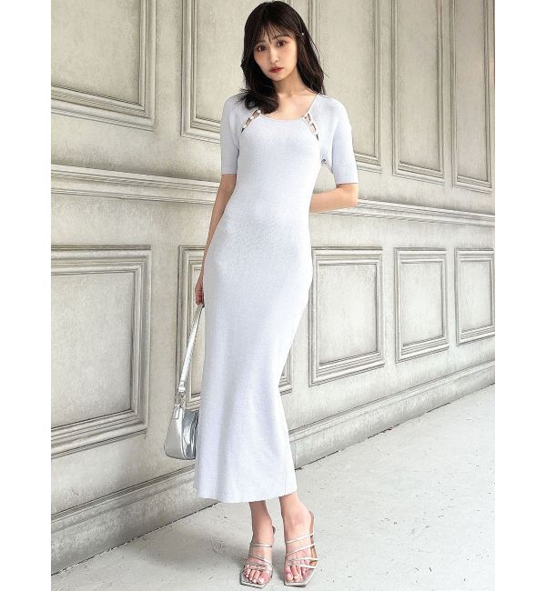 RESEXXY「パールビーズリブニットワンピース」|ワンピース|