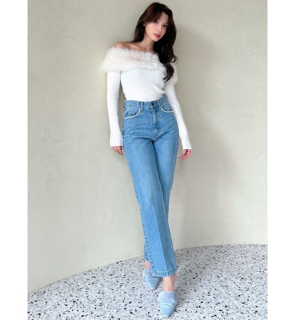 RESEXXY「パールポイントデニムパンツ」|デニム|