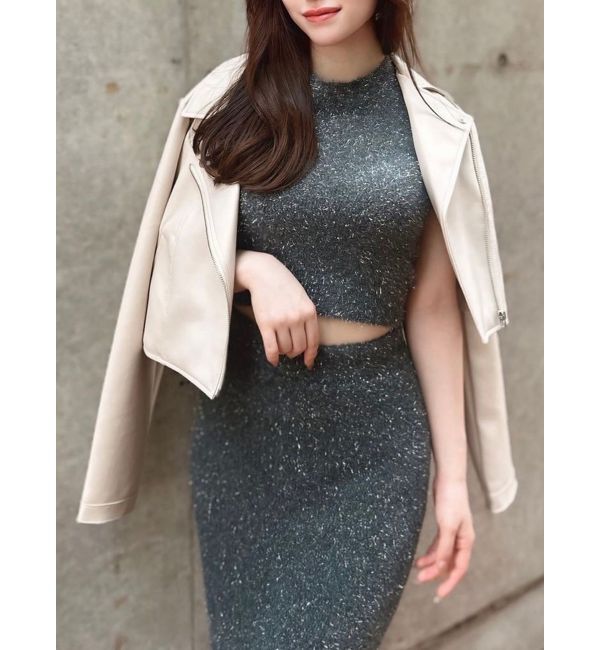 RESEXXY「フェイクレザーライダースジャケット」|ライダースジャケット|アイボリー