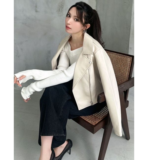 RESEXXY「フェイクレザーライダースジャケット」|ライダースジャケット|