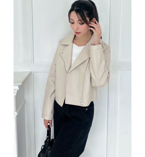 RESEXXY「フェイクレザーライダースジャケット」|ライダースジャケット|