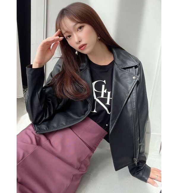 RESEXXY「フェイクレザーライダースジャケット」|ライダースジャケット|