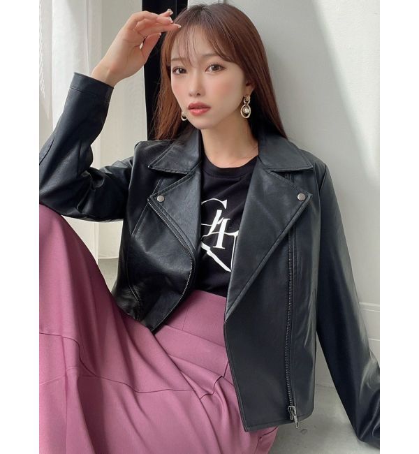 RESEXXY「フェイクレザーライダースジャケット」|ライダースジャケット|