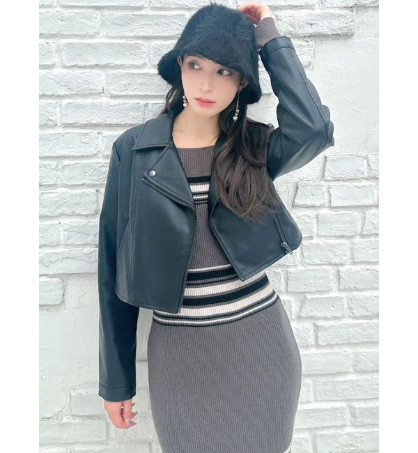 RESEXXY「フェイクレザーライダースジャケット」|ライダースジャケット|