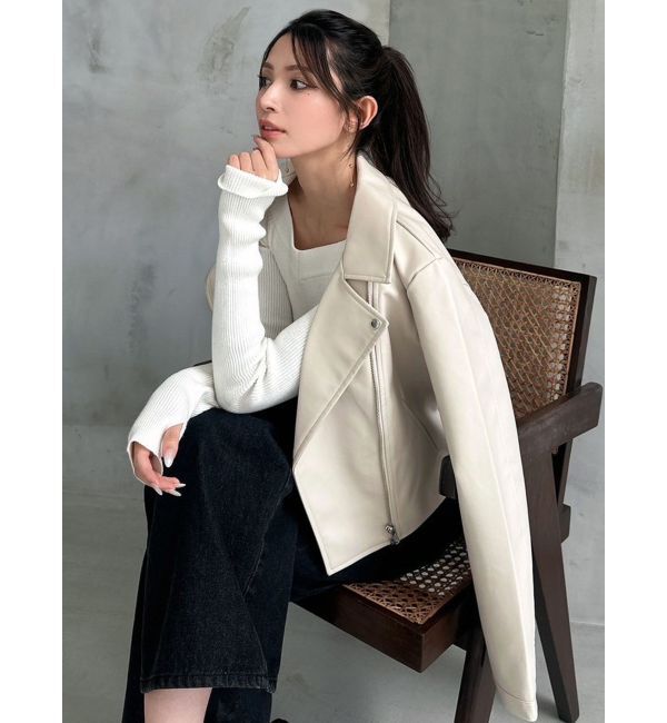 RESEXXY「フェイクレザーライダースジャケット」|ライダースジャケット|