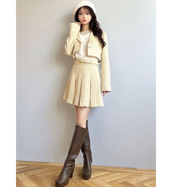 RESEXXY「ツイードプリーツミニスカート【セットアップ着用可能】」|スカート|