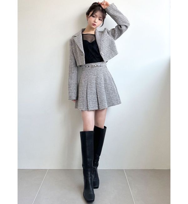 RESEXXY「ツイードプリーツミニスカート【セットアップ着用可能】」|スカート|