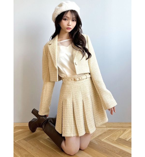 RESEXXY「ツイードプリーツミニスカート【セットアップ着用可能】」|スカート|