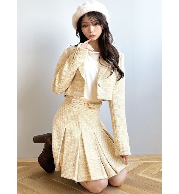 RESEXXY「ツイードプリーツミニスカート【セットアップ着用可能】」|スカート|