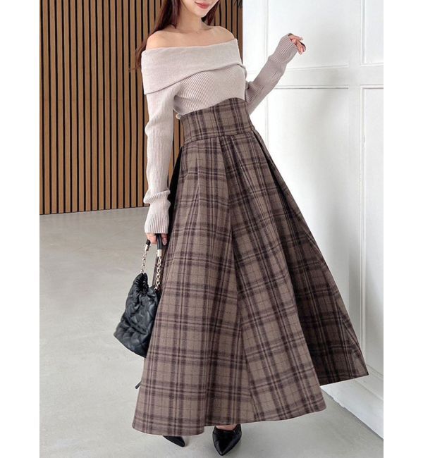 RESEXXY「ハイウエストコルセットスカート」|スカート|ブラウン