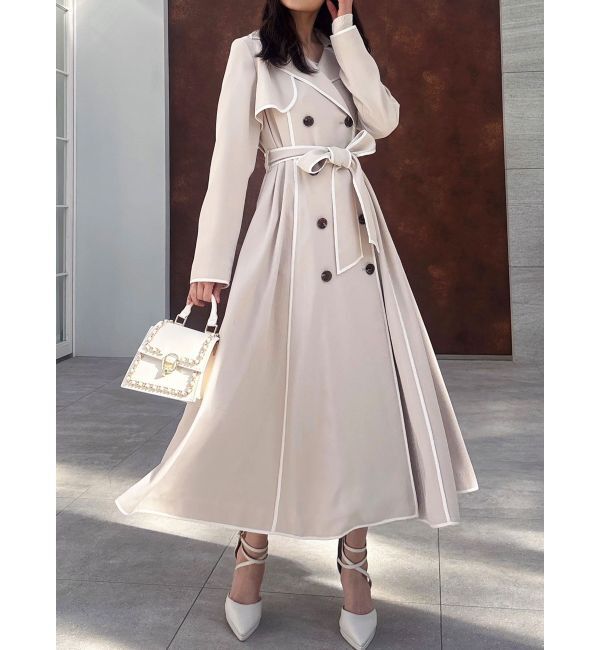 RESEXXY「パイピングデザインロングコート」|トレンチコート|