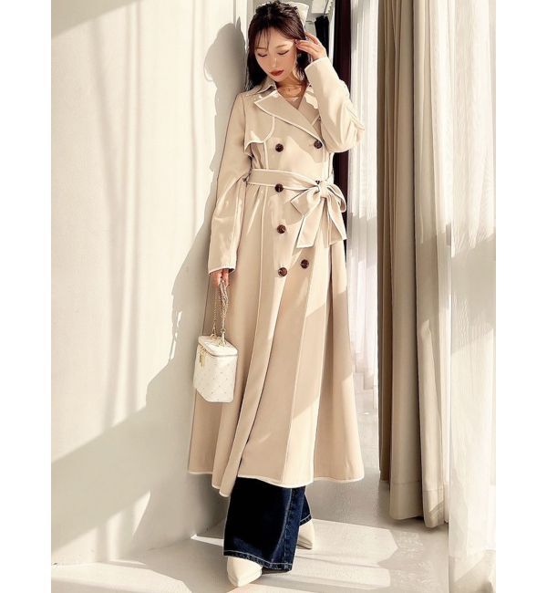 RESEXXY「パイピングデザインロングコート」|トレンチコート|