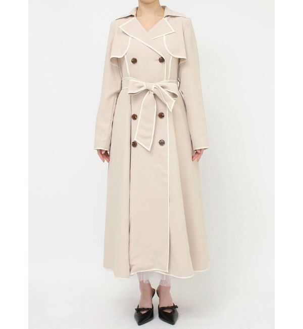 RESEXXY「パイピングデザインロングコート」|トレンチコート|
