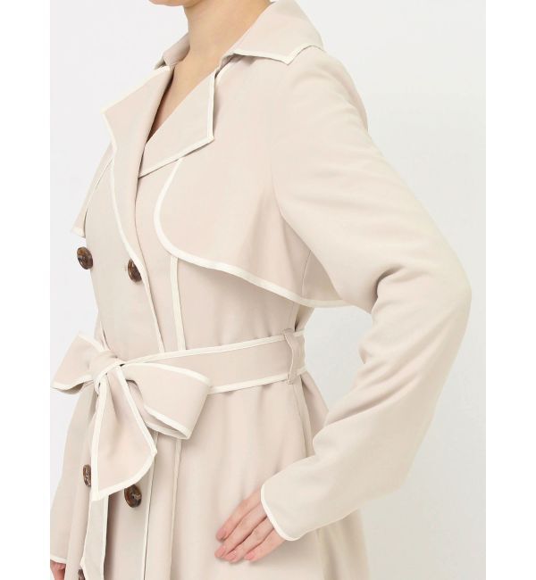 RESEXXY「パイピングデザインロングコート」|トレンチコート|