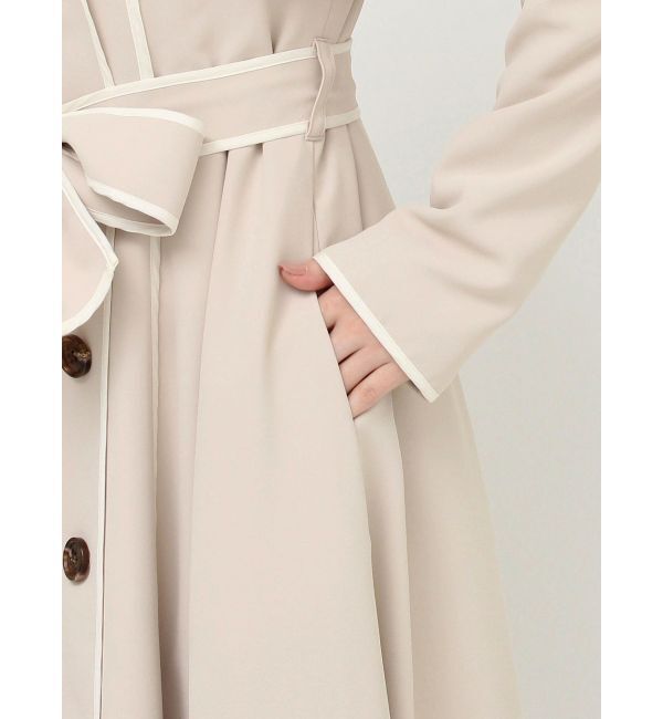 RESEXXY「パイピングデザインロングコート」|トレンチコート|
