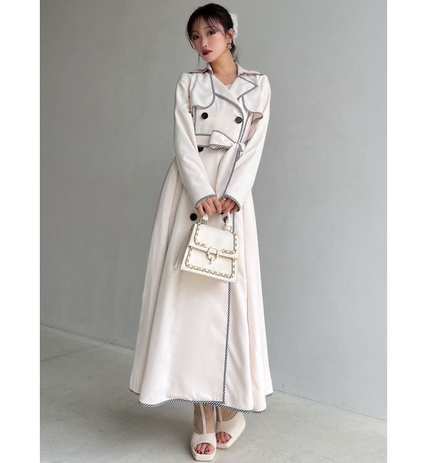 RESEXXY「パイピングデザインロングコート」|トレンチコート|