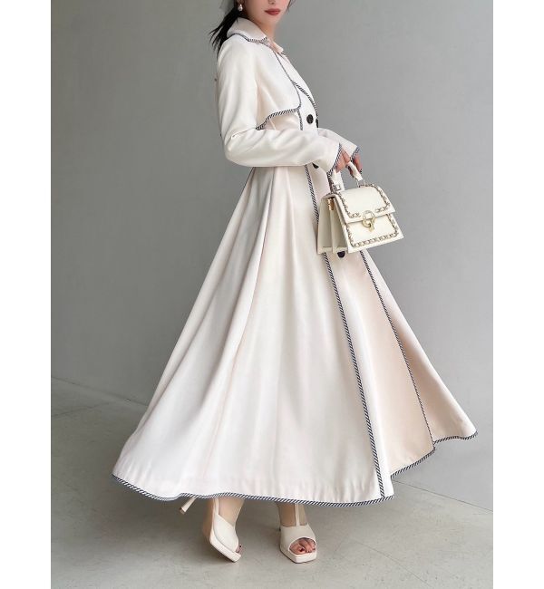 RESEXXY「パイピングデザインロングコート」|トレンチコート|