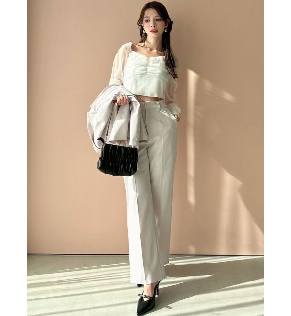 RESEXXY「フロントギャザーシアースリーブニット」|ニット・セーター|