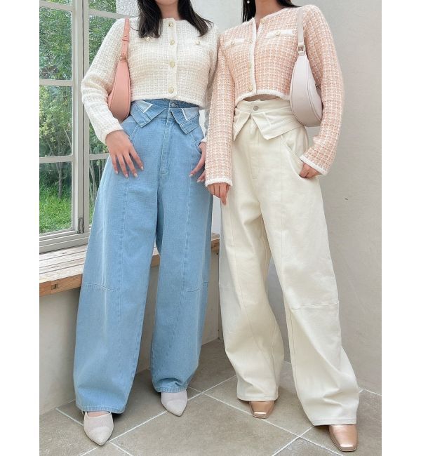 dazzlin「【CanCamタイアップ】カーブラインデニムパンツ」|デニム|