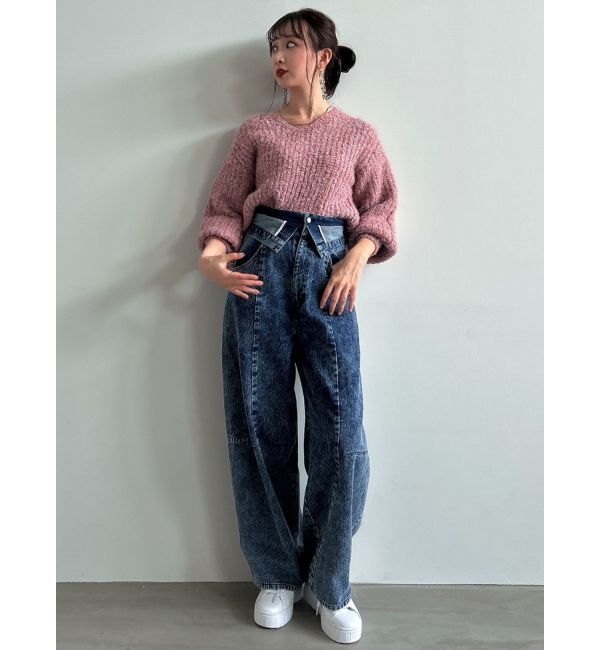 dazzlin「【CanCamタイアップ】カーブラインデニムパンツ」|デニム|