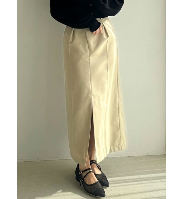 dazzlin「スラックスライクスカート」|スカート|ベージュ