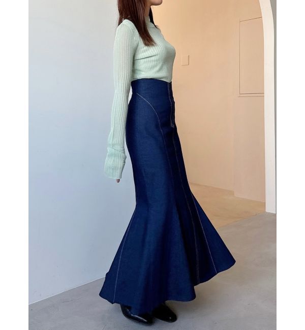 dazzlin「ステッチラインマーメイドスカート」|スカート|インディゴ