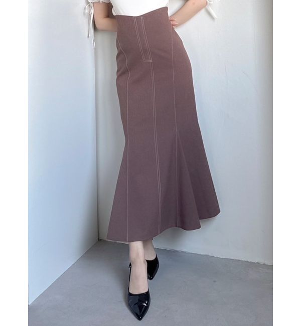 dazzlin「ステッチラインマーメイドスカート」|スカート|ブラウン