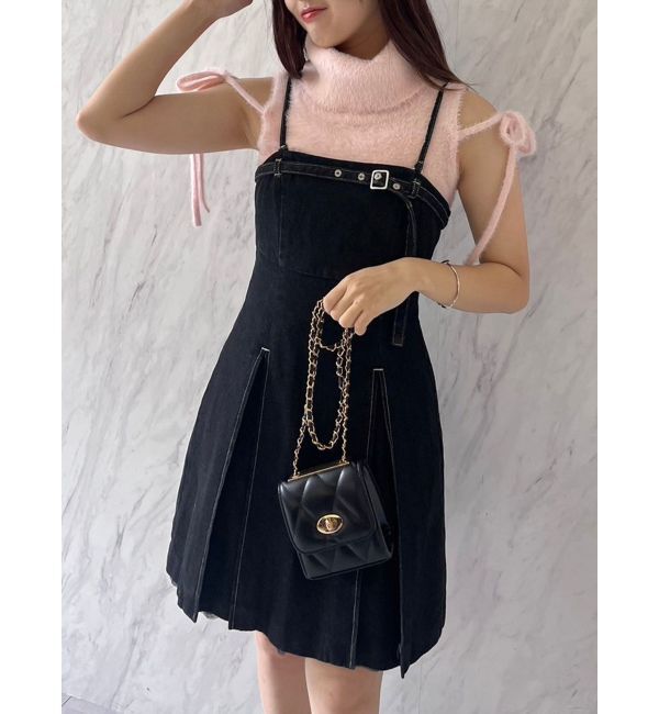 dazzlin「【SETUP】ヘムチュールベルトキャミワンピース※セットアップ対応」|ワンピース|ブラック