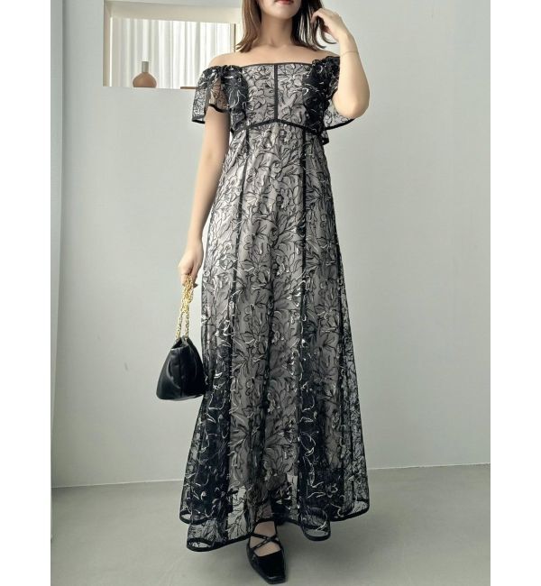 dazzlin「チュール刺繍マーメイドドレス」|ワンピース|