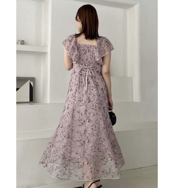 dazzlin「チュール刺繍マーメイドドレス」|ワンピース|パープル