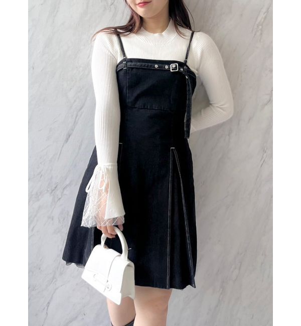 dazzlin「ヘムチュールベルトキャミワンピース」|ワンピース|ブラック